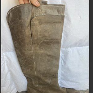 Frye grey/tan Paige Tall Riding Boots